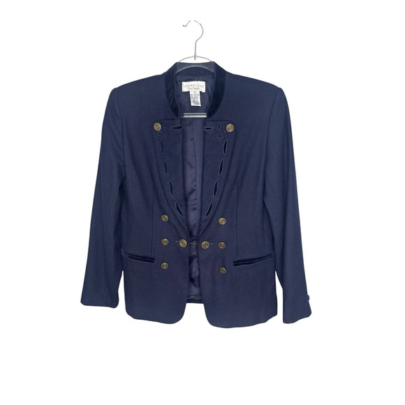 Cambridge Dry Goods Jackets & Blazers - Vintage Blazer Size 2 Wool Blend Navy Blue Preppy Academia Equestrian Old Money